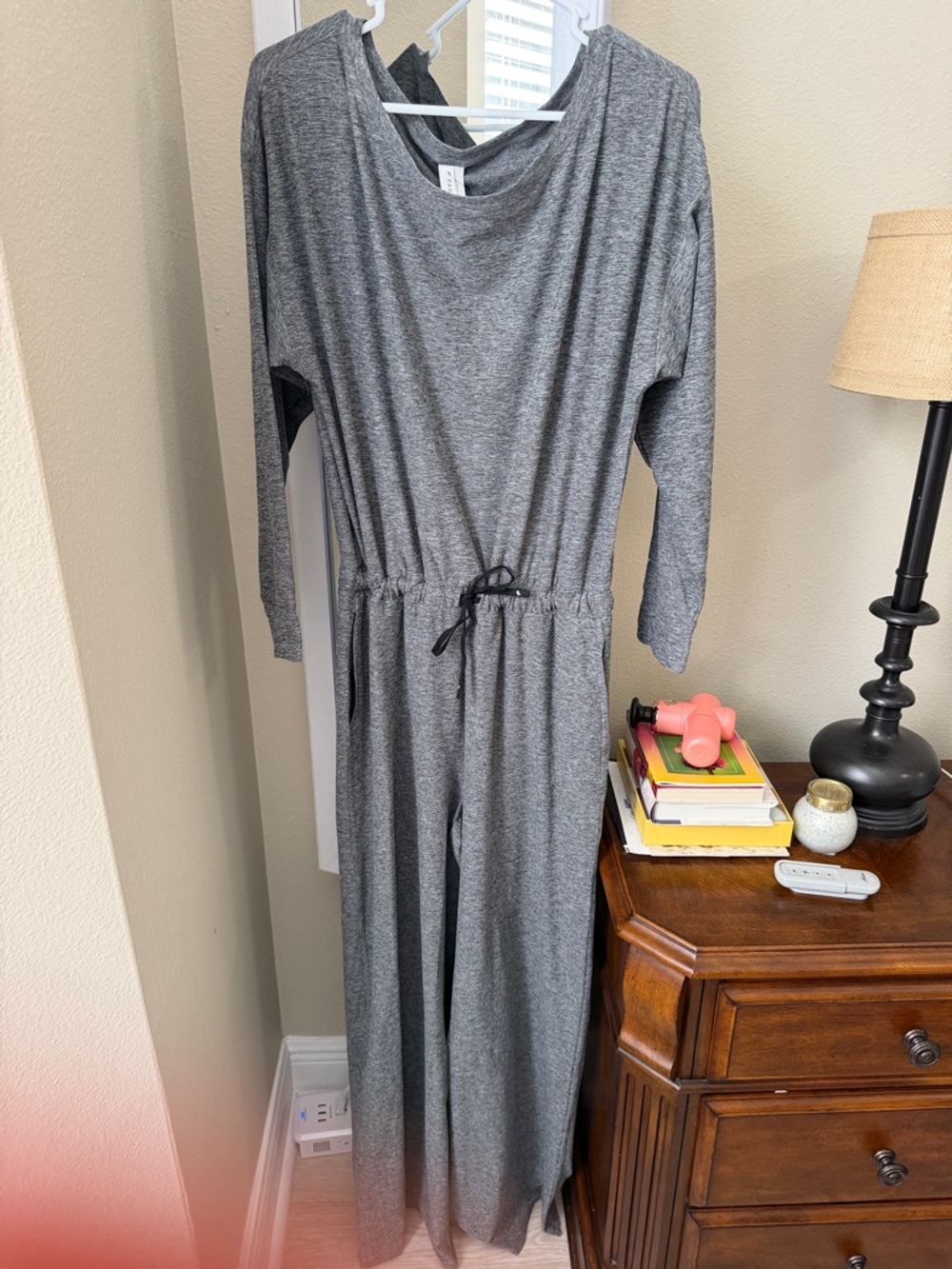 Fabletics Heather Gray Long Sleeve Jumpsuit Tall NWOT (paper tag off)
